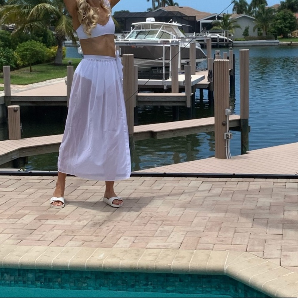 Sheer white baking wrap skirt worn once perfect